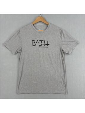 PATH Projects Shirt Mens Large Gray Logo Short Sleeve Lightweight Running Tee